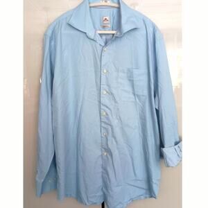 PETER MILLAR Mens XL sky Blue Pima Cotton Beach Seaside wear button down